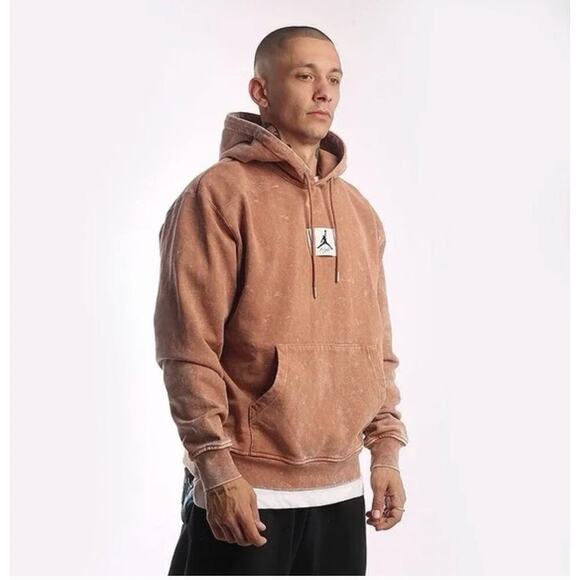 Jordan Other - Nike Jordan Flight Fleece Hoodie Acid Wash Pullover Air jordan Orange sz M